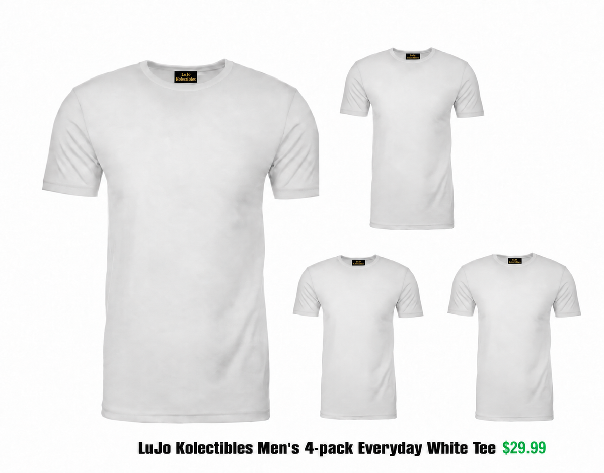LuJo Kolectibles Men’s Everyday White Tee 4-Pack