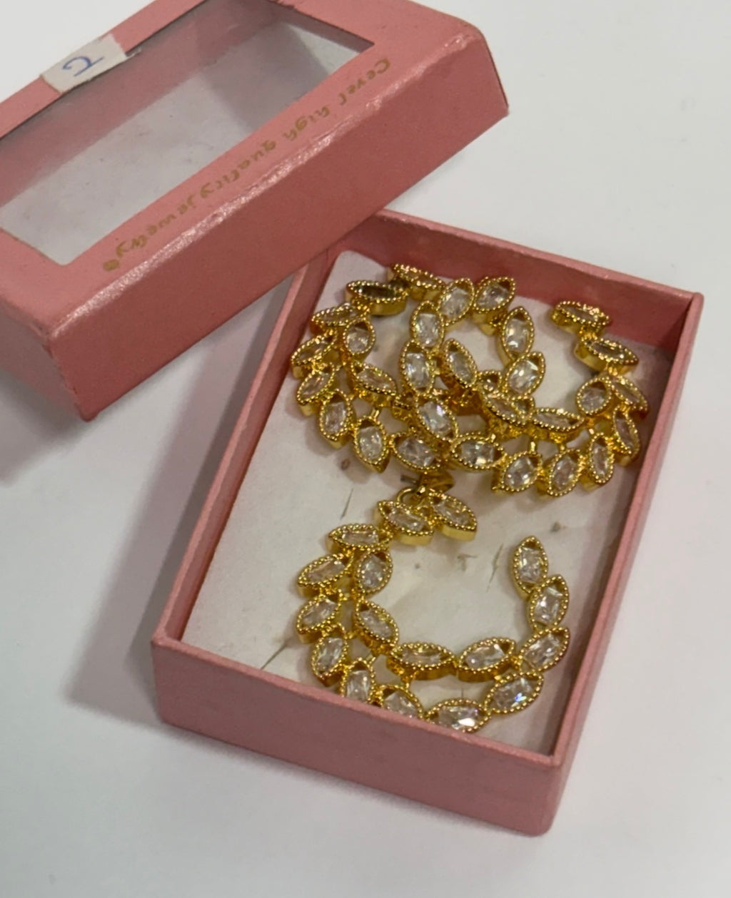 Golden Marquise Crystal Jewelry set