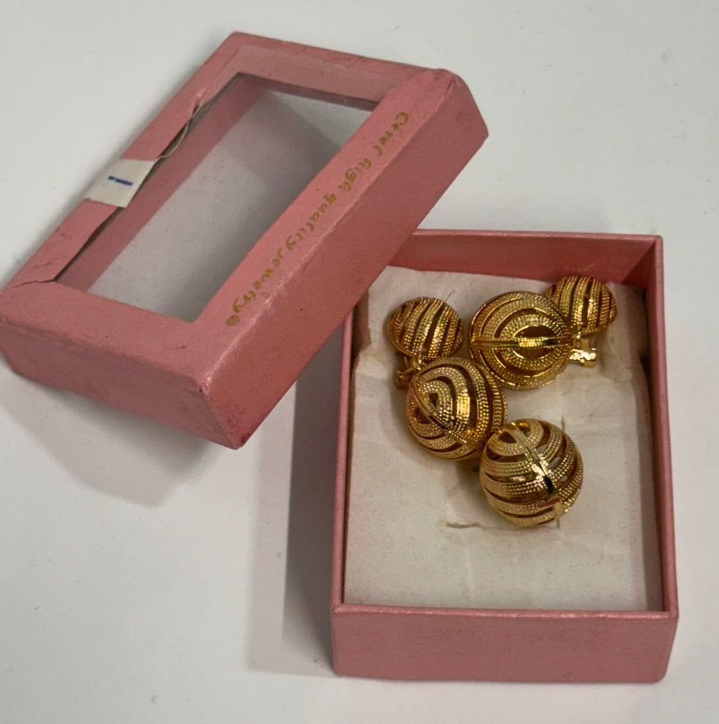 Golden Orbit Drop Earing and Pendant Set