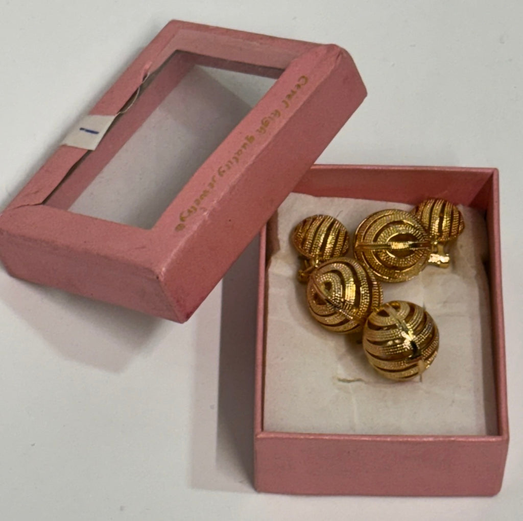 Golden Orbit Drop Earing and Pendant Set
