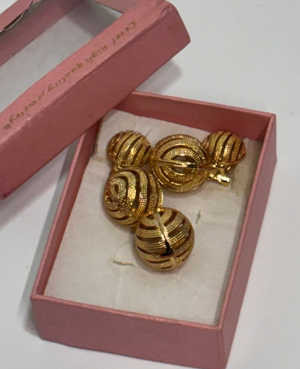 Golden Orbit Drop Earing and Pendant Set