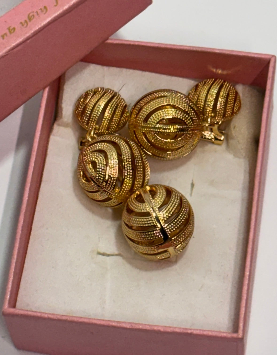 Golden Orbit Drop Earing and Pendant Set