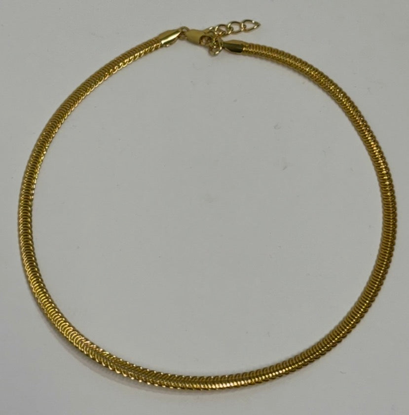 Golden Glow Herringbone Chain Necklace