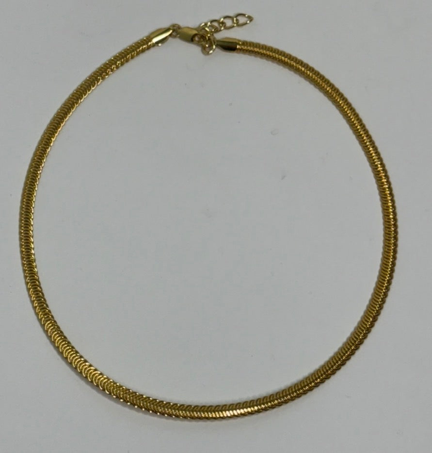 Golden Glow Herringbone Chain Necklace
